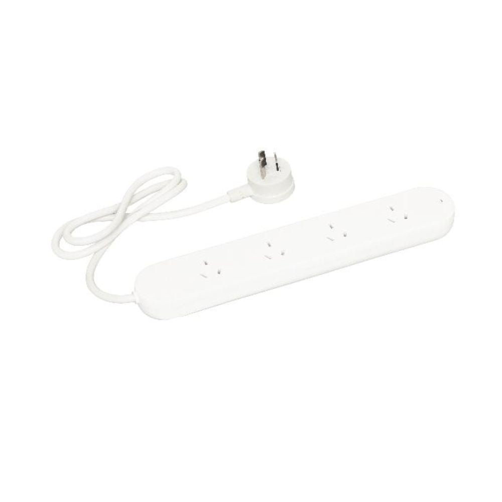 HPM Standard 4 Outlet 175J Surge Protected Wide Spaced Powerboard White