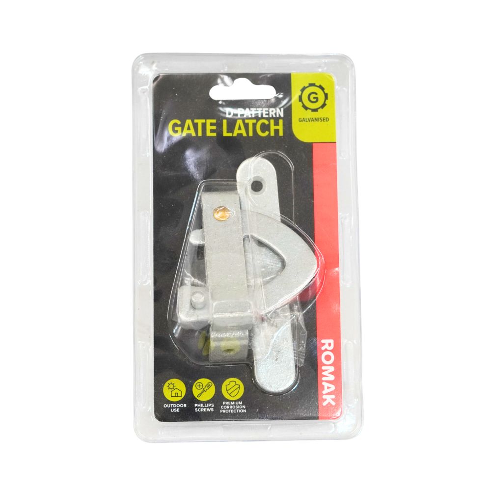 Romak D Pattern Gate Latch 73mm - Durable and Reliable Gate Hardware