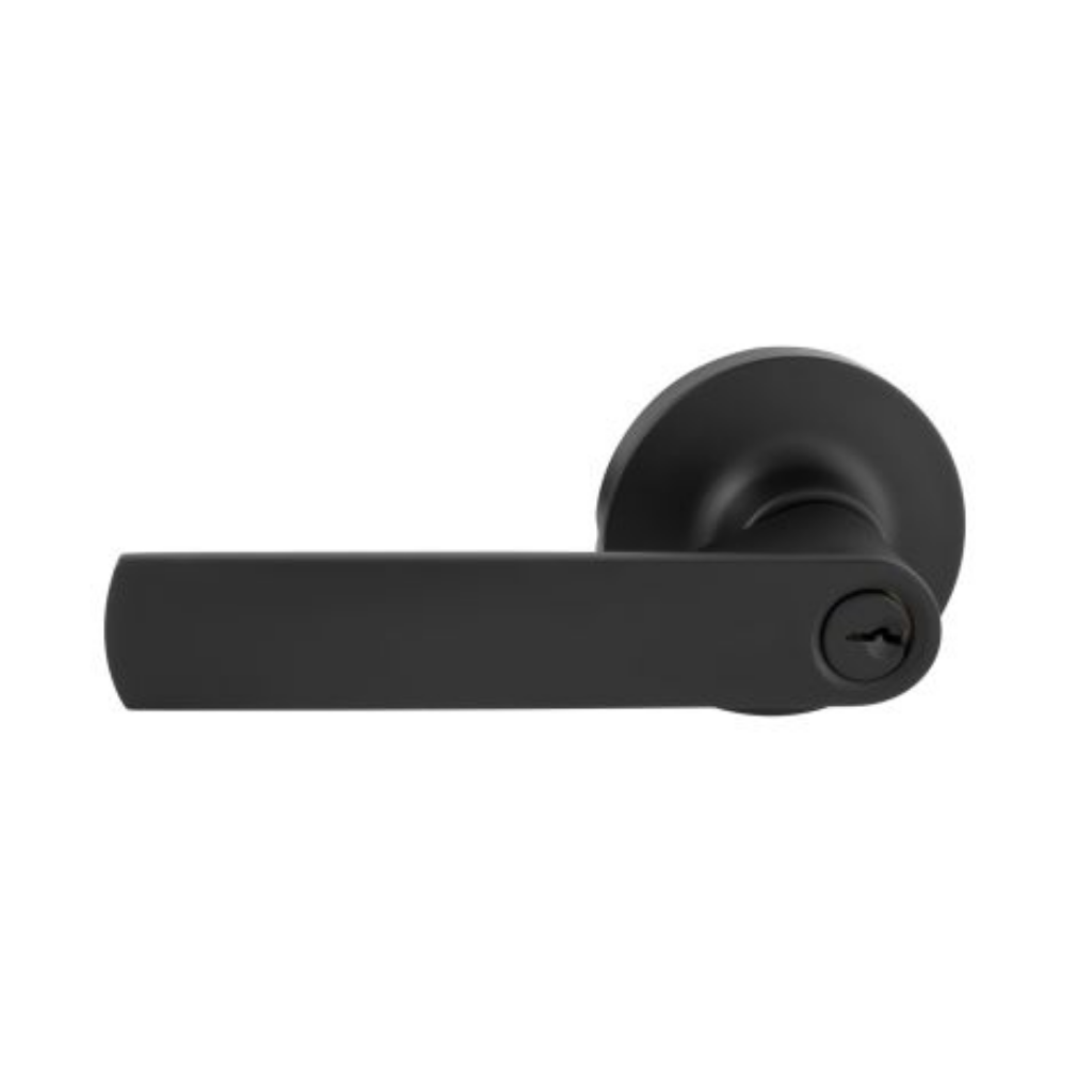 Gainsborough TradePro Round Rose Bela Entrance Key in Lever Set in Matte Black
