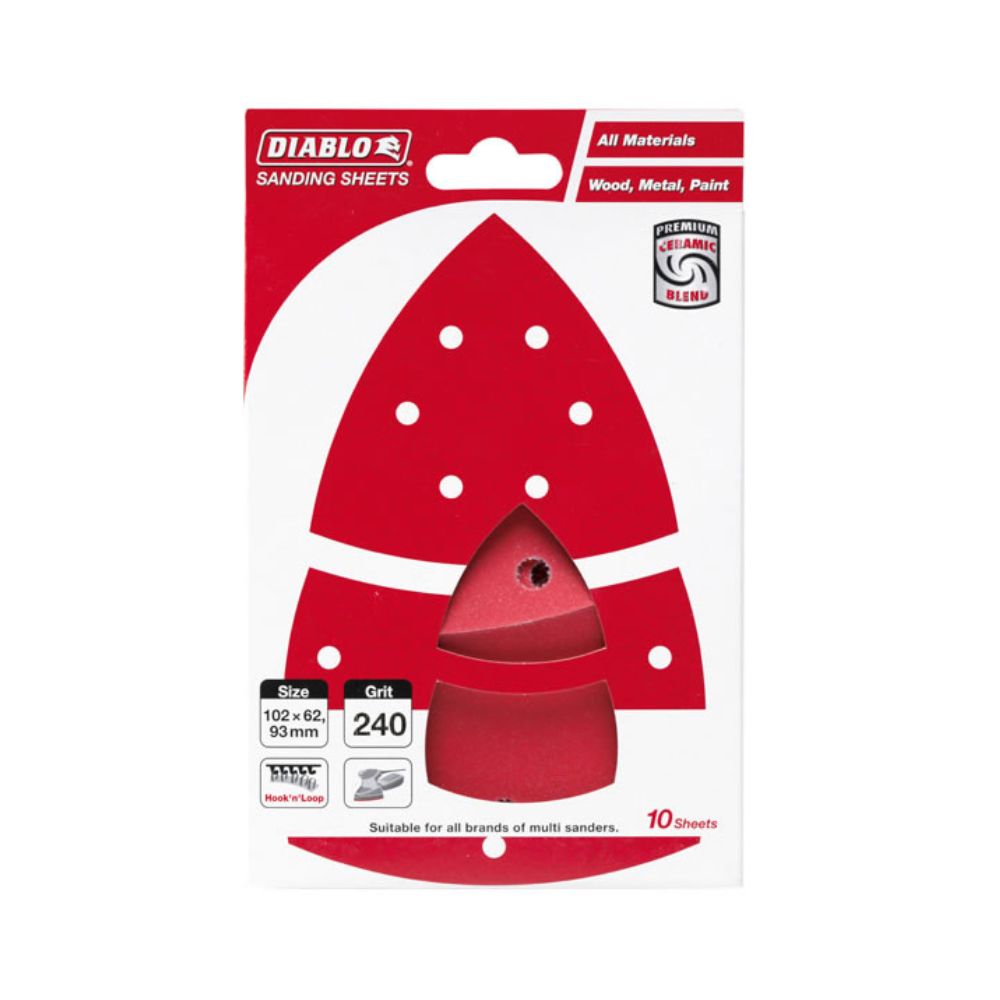 Diablo Multi Sanding Sheet 102mm x 62mm Multihole - Various Grit