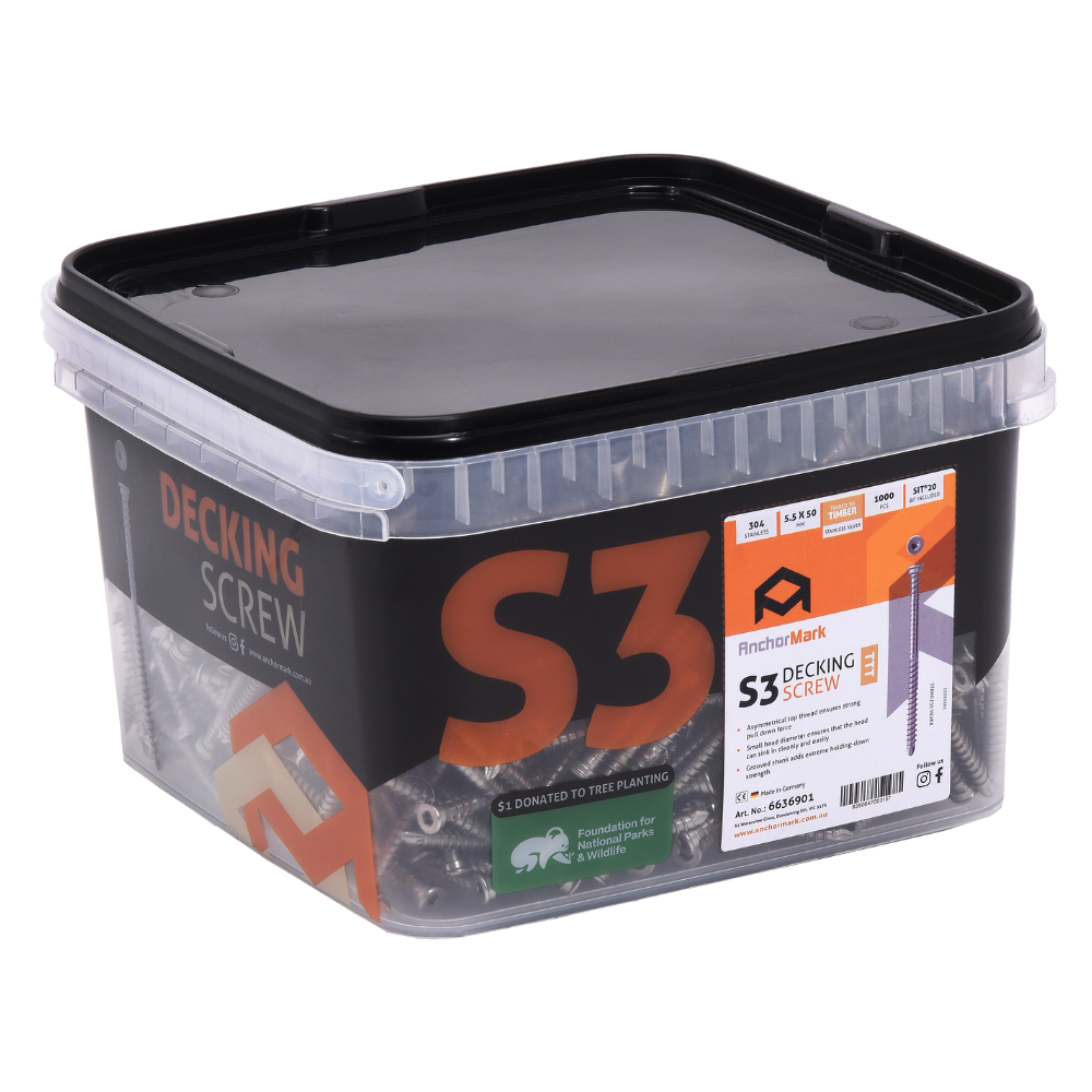 AnchorMark S3-TTT Decking Screws - 1,000 PCE