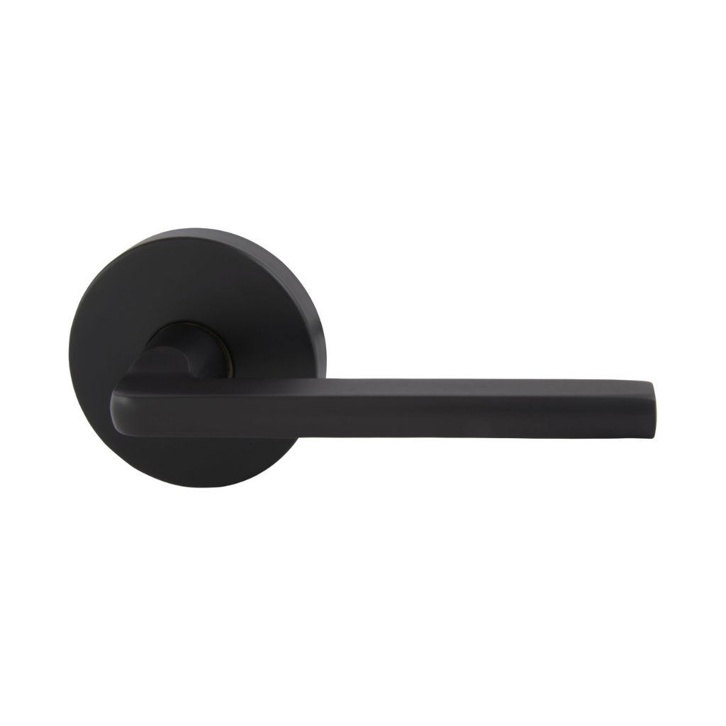 Gainsborough Avant with QuickFix Alba Passage Lever Set in Matte Black With Latch