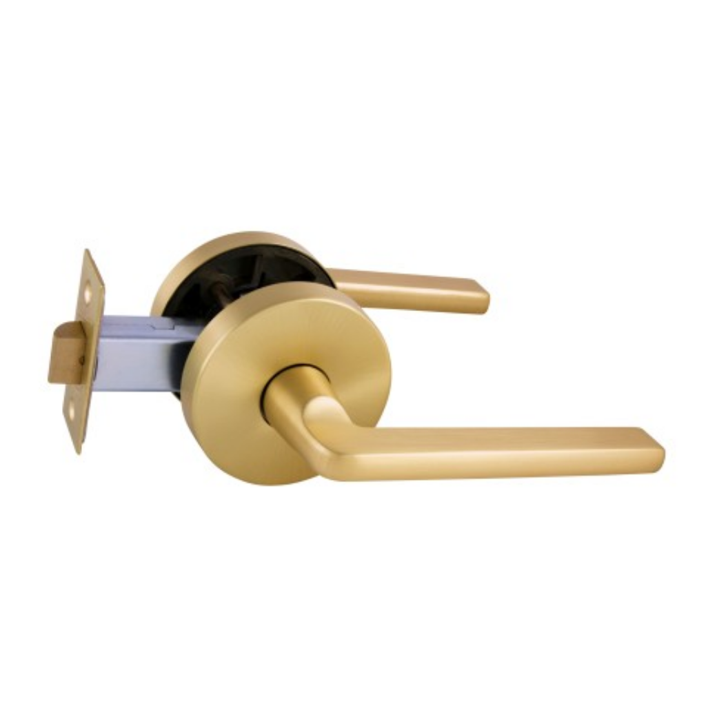 Gainsborough Avant with Quick Fix Alba Passage Lever Set in Satin Brass With Latch