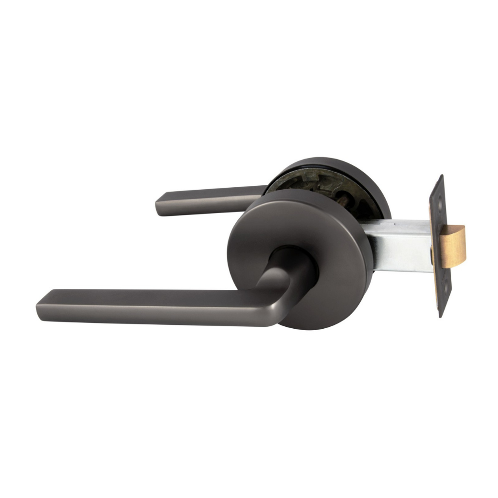Gainsborough Avant with QuickFix Alba Passage Lever Set in Satin Graphite with Latch