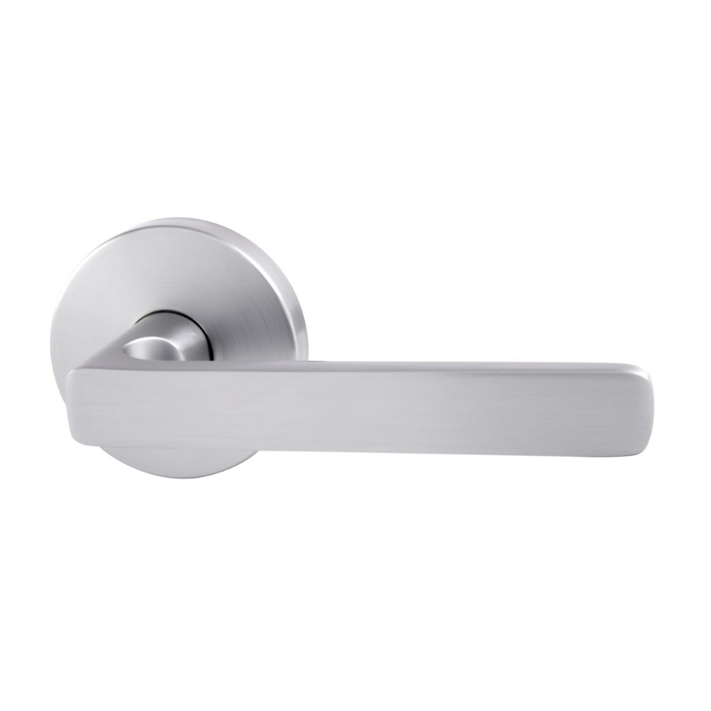 Gainsborough Avant with QuickFix Rivera Passage Lever Set in Brushed Satin Chrome with Latch