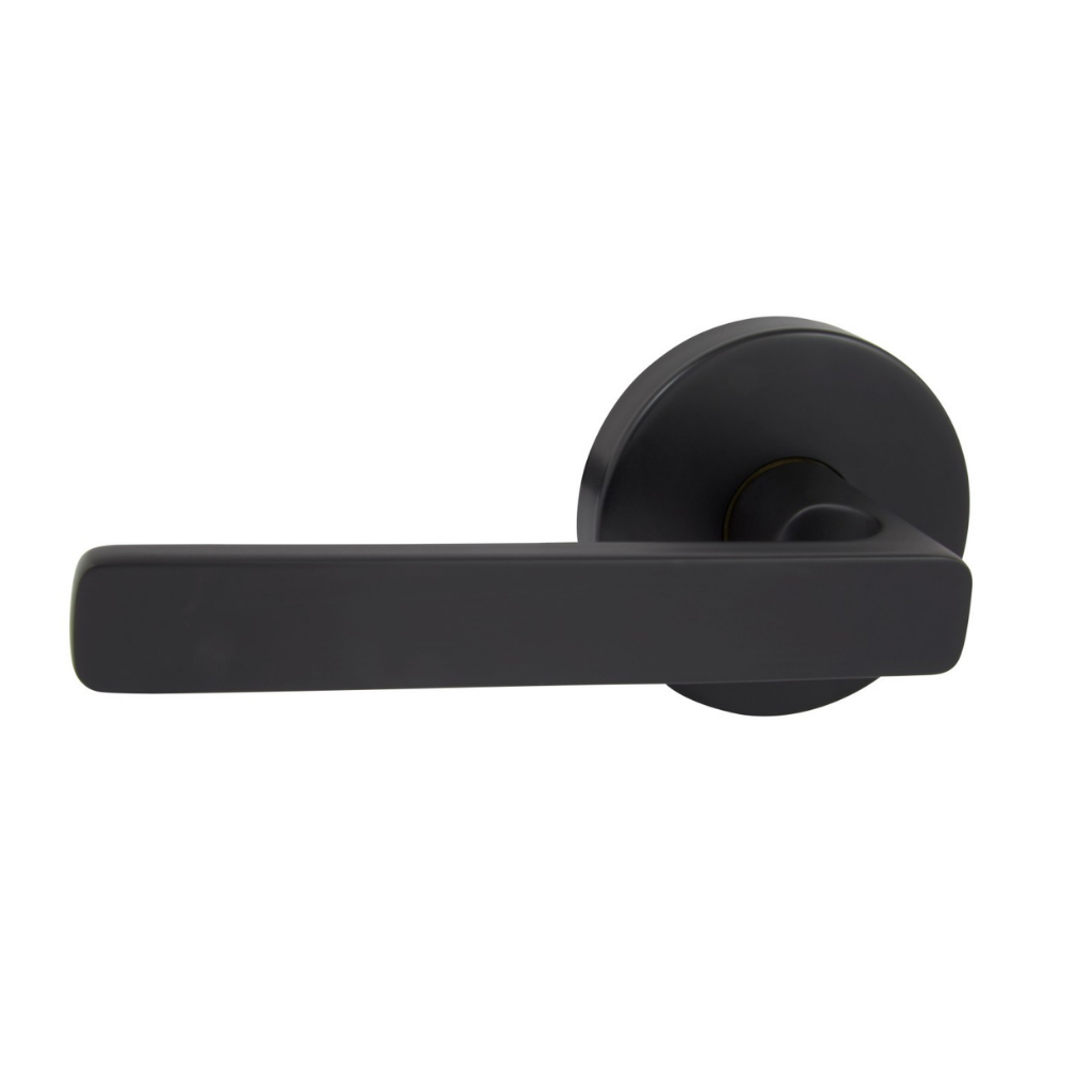 Gainsborough Avant with QuickFix Rivera Passage Lever Set in Matte Black with Latch