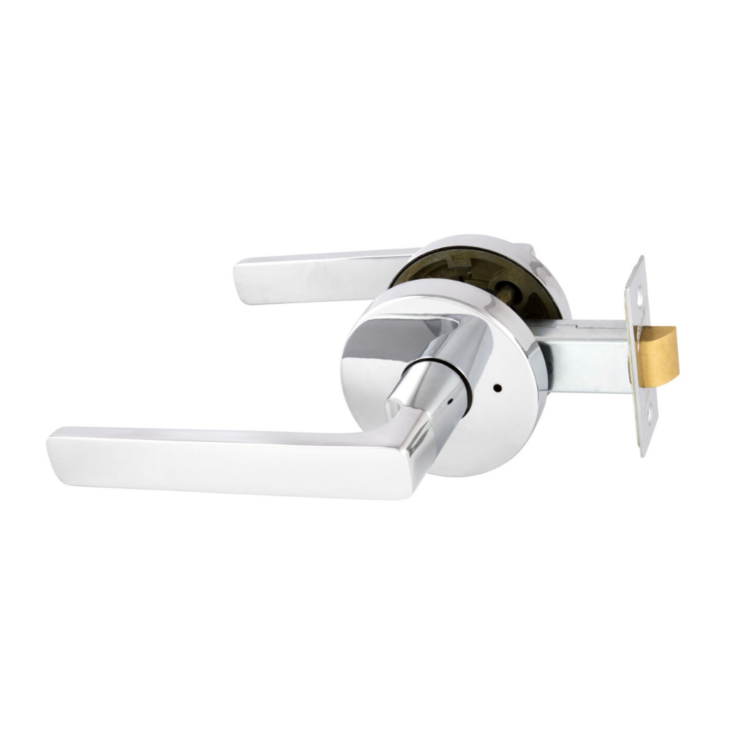 Gainsborough Avant with QuickFix Rivera Privacy Lever Set with Latch in Bright Chrome