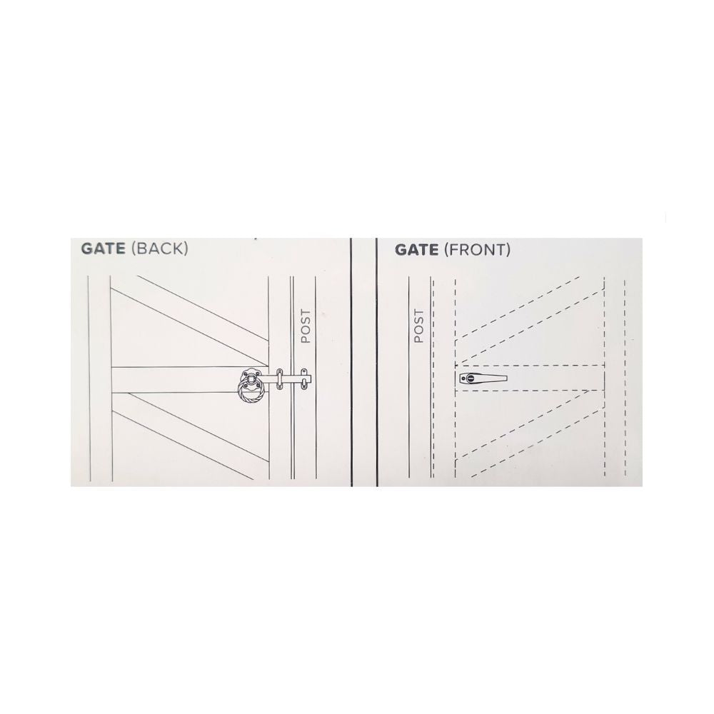 Romak Gate Latch Gothic Ring Locking Black