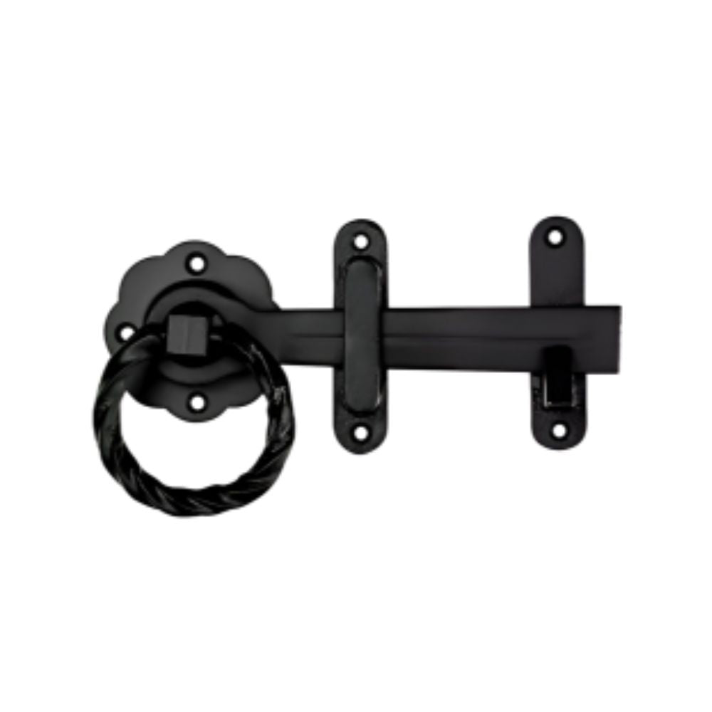 Romak Gate Latch Gothic Ring Locking Black
