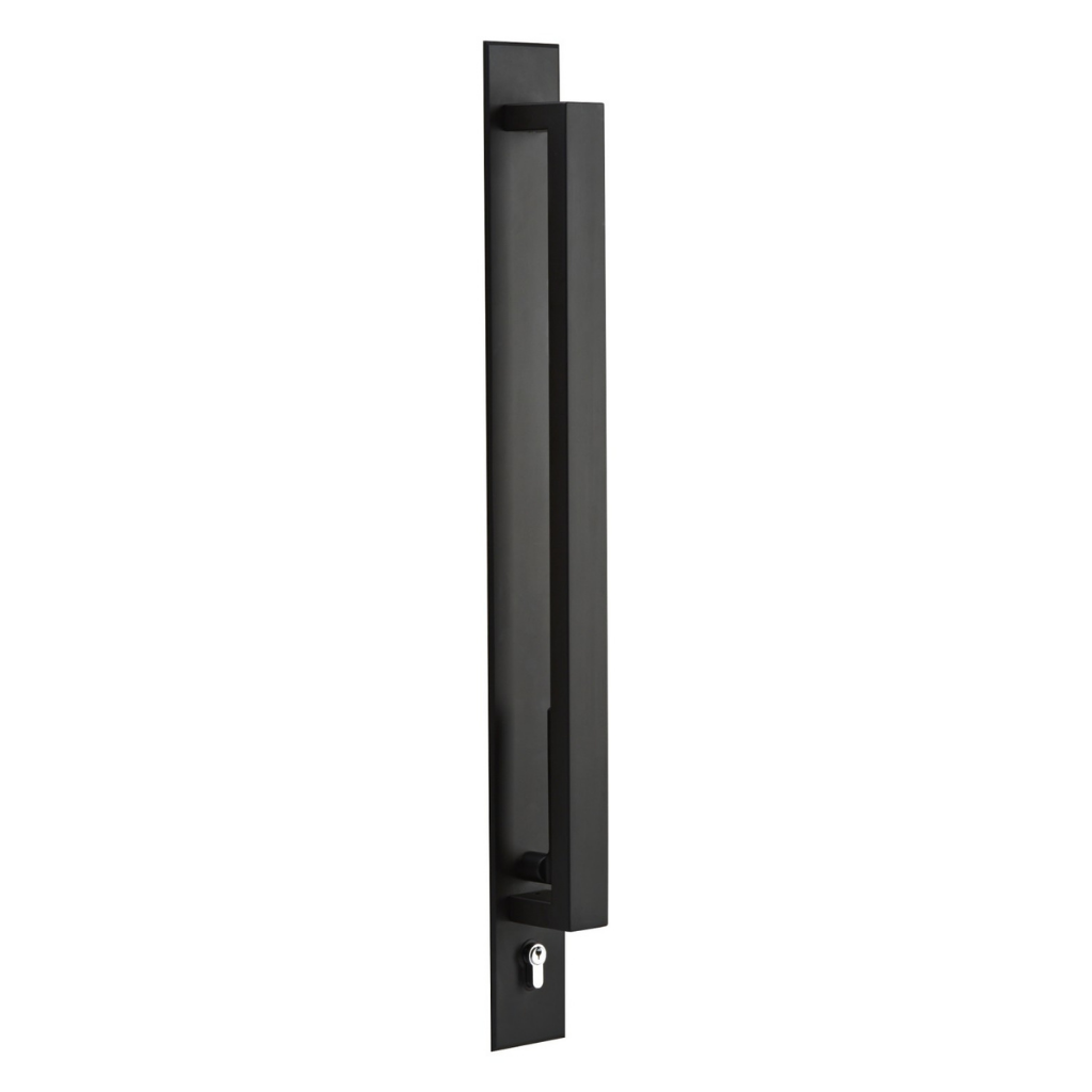 Gainsborough Trilock Omni Allure Double Cylinder Pull Handle Entrance Set in Matte Black
