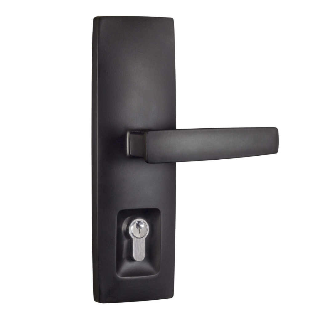 Gainsborough Trilock Urban Aurora Double Cylinder Entrance Lever Set in Matte Black