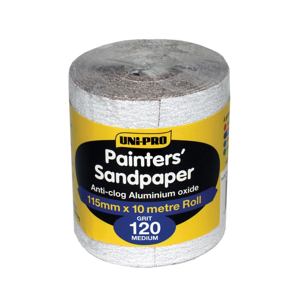 UNi-PRO Aluminium Oxide 10 Metre Roll - Grit 80, 120, 180, and 220.