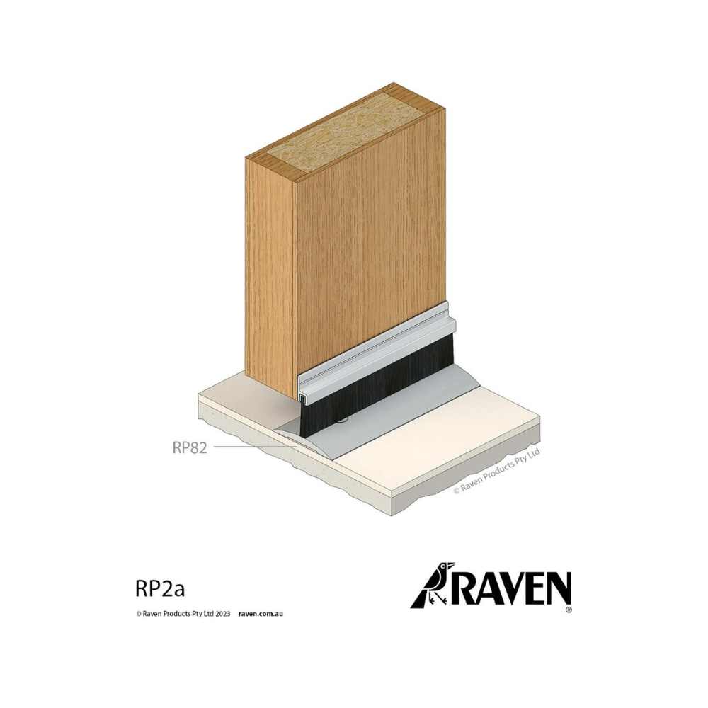 Raven RP2A Door Bottom Sweep Seals 1000mm - (Clear Anodised)
