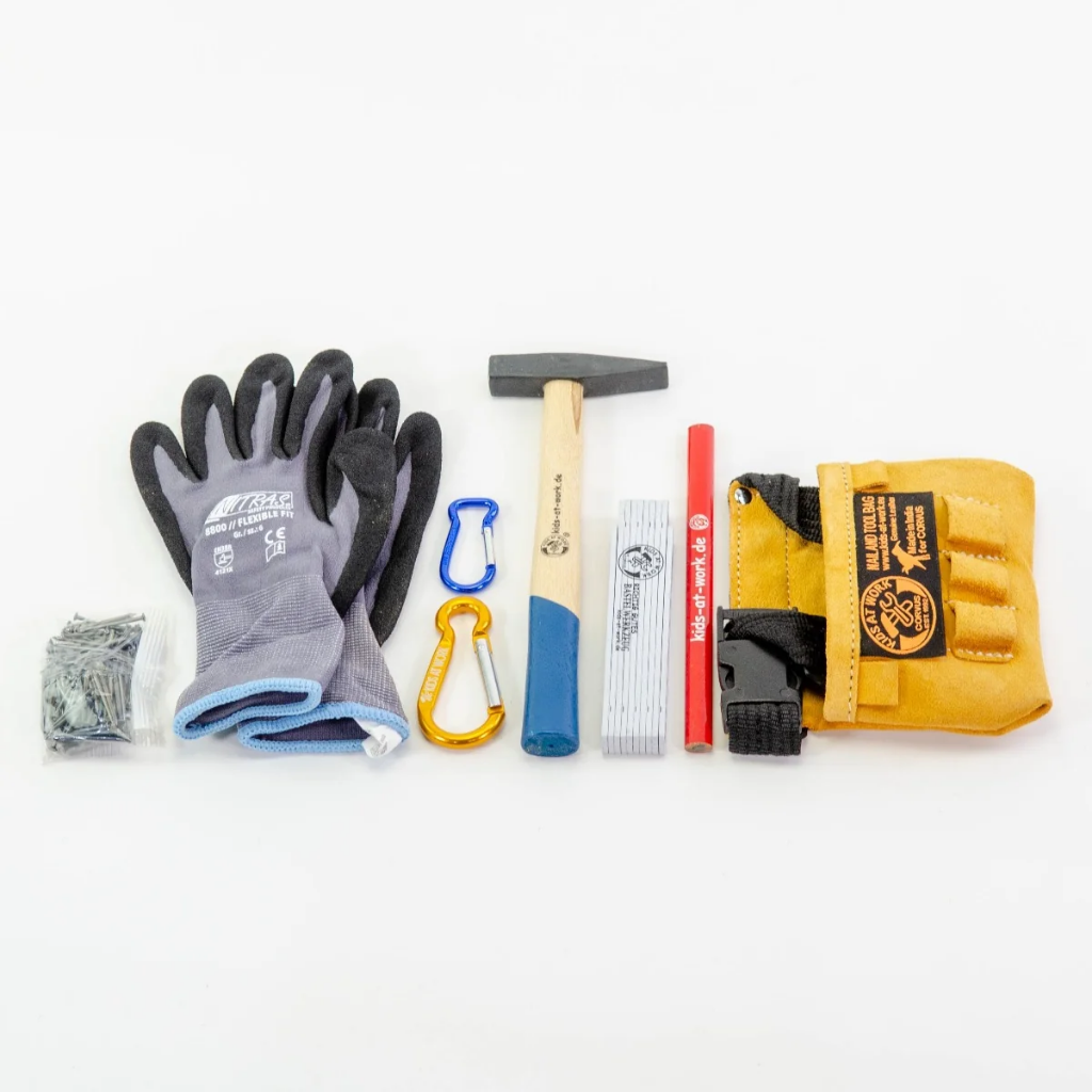 Kids at Work Leather Tool Belt - Mini with Tools Set 2