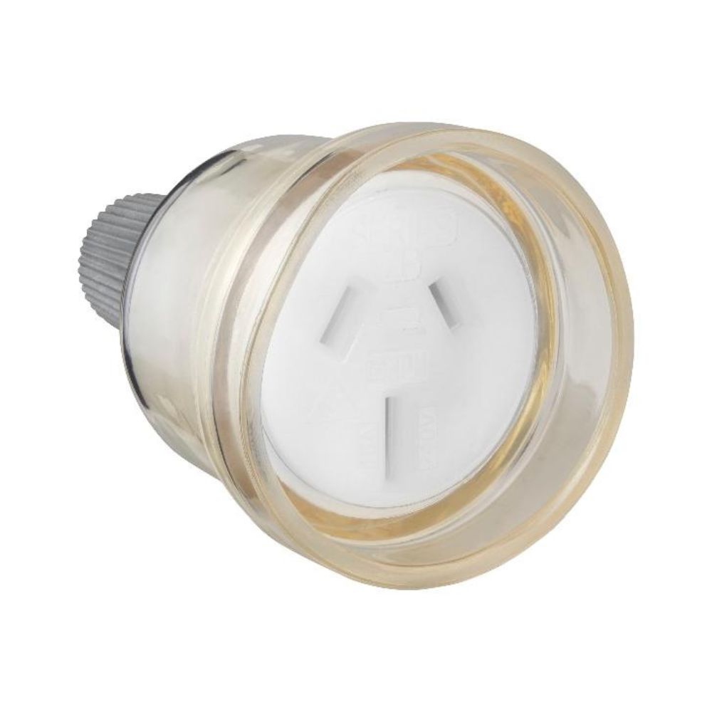 HPM 15A 3 Pin Extenson Socket Outlet Clear