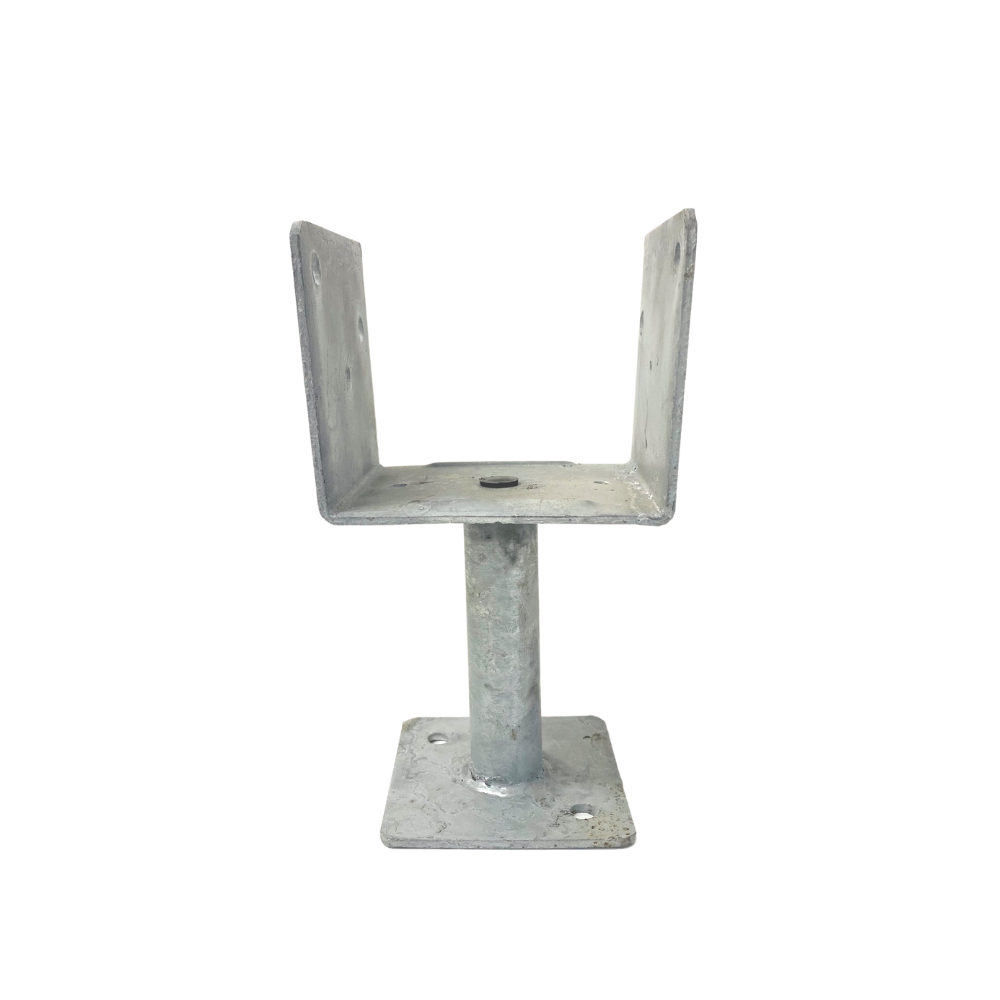 McIntyre® 115mm Full Stirrup Galvanised Post Support with Various Leg Lengths