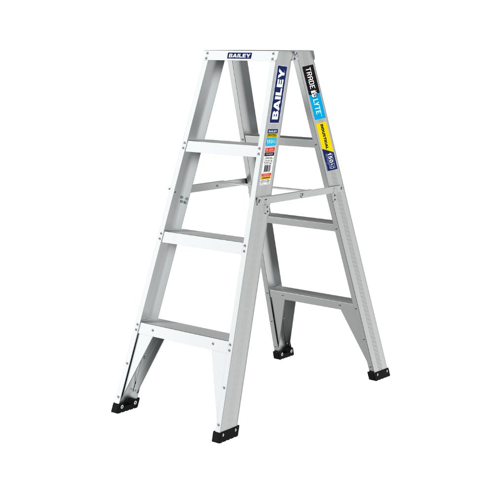 Bailey Trade Lyte Double Sided Stepladders - 3 & 4 Step - 150kg Weight Capacity