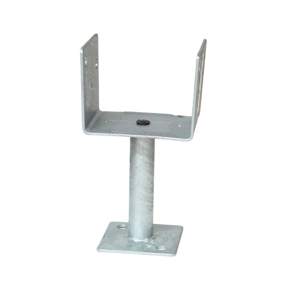 McIntyre 125mm Post Support Full Stirrup Galvanised with Various Shaft and Leg Lengths