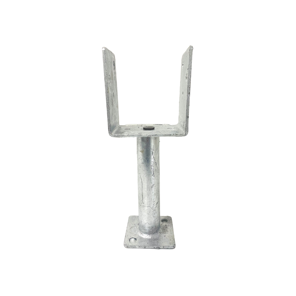 McIntyre® 90mm Full Stirrup Galvanised Post Support with Leg