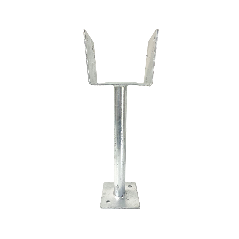 McIntyre 125mm Post Support Full Stirrup Galvanised with Various Shaft and Leg Lengths