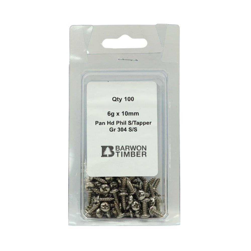 Micro Fasteners Pan Head & Counter Sunk Stainless Steel 6G x 304 Grade (Various Sizes)