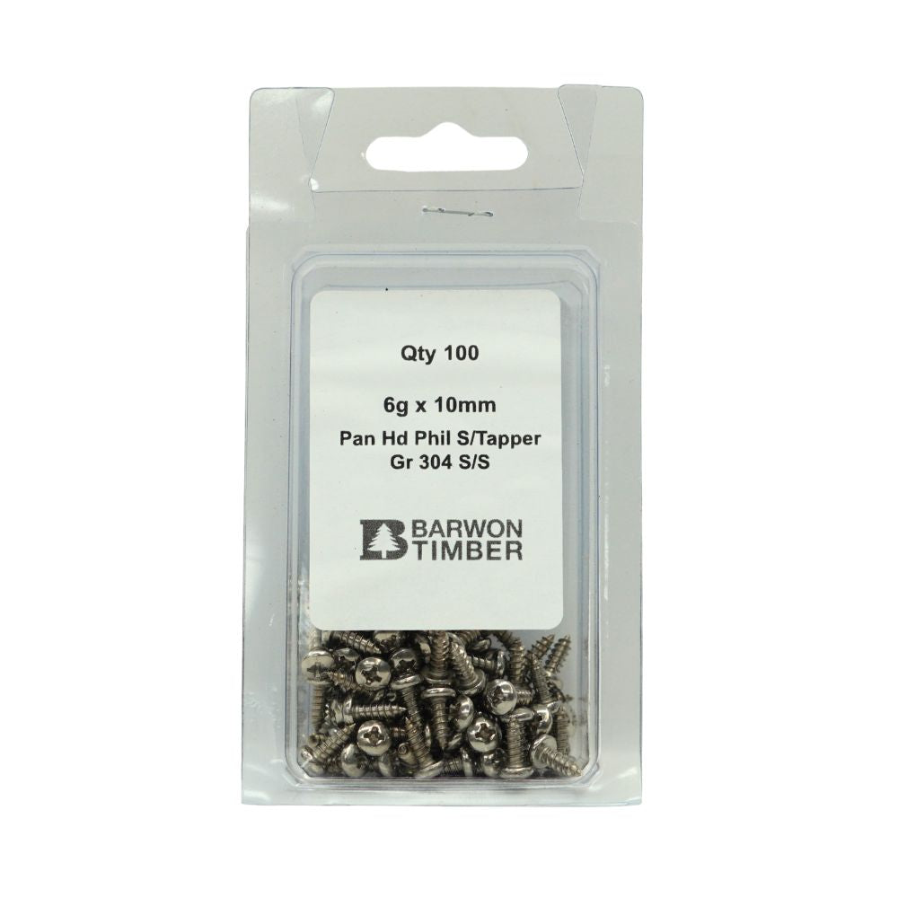 Micro Fasteners Pan Head & Counter Sunk Stainless Steel 6G x 304 Grade (Various Sizes)