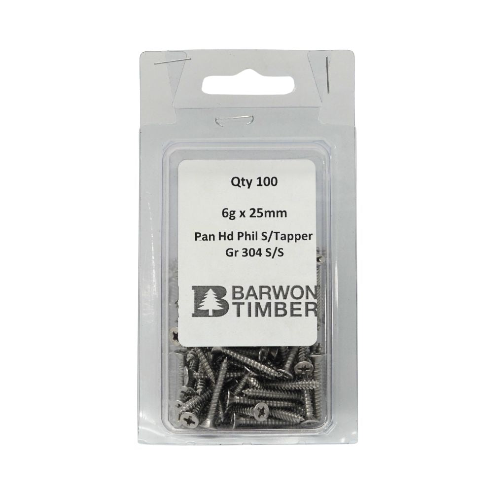 Micro Fasteners Pan Head & Counter Sunk Stainless Steel 6G x 304 Grade (Various Sizes)
