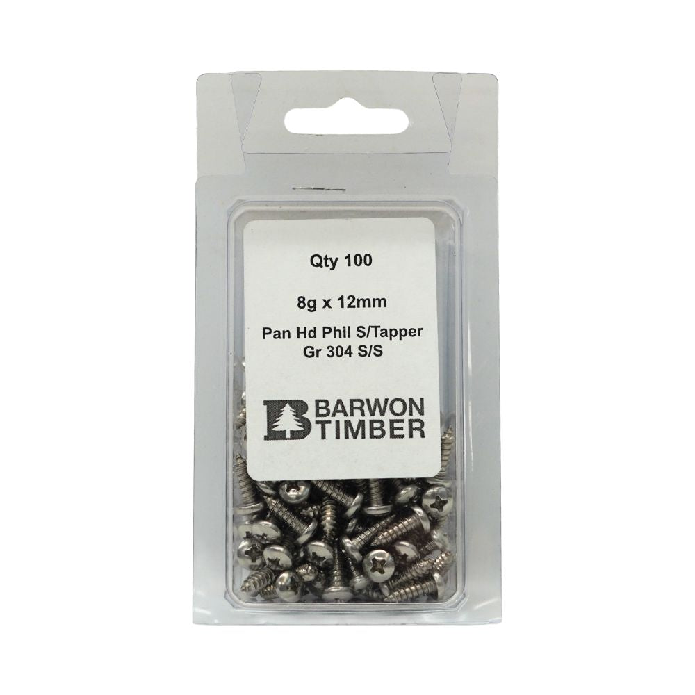 Micro Fasteners Pan Head & Counter Sunk Stainless Steel 8G x 304 Grade (Various Sizes)