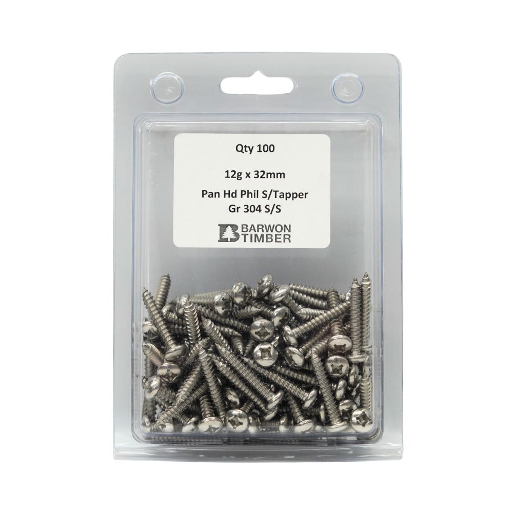 Micro Fasteners Pan Head & Counter Sunk Stainless Steel 12G x 304 Grade (Various Sizes)