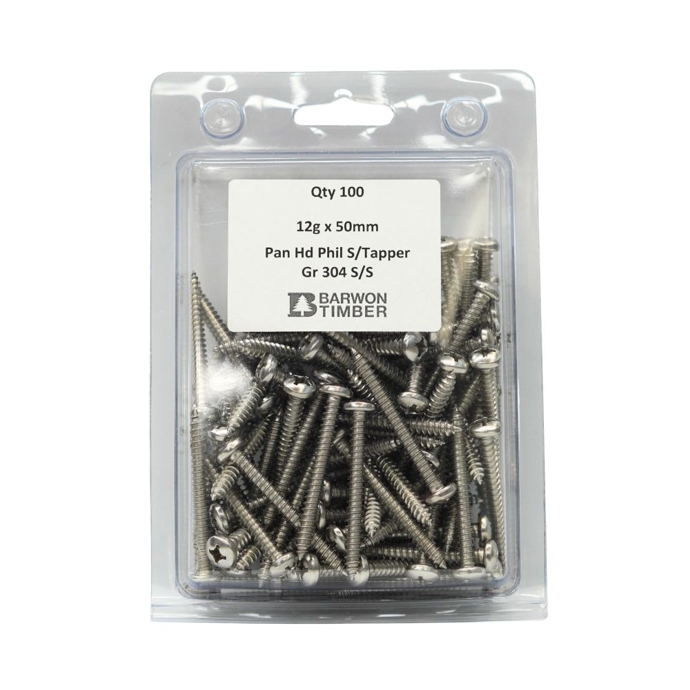 Micro Fasteners Pan Head & Counter Sunk Stainless Steel 12G x 304 Grade (Various Sizes)