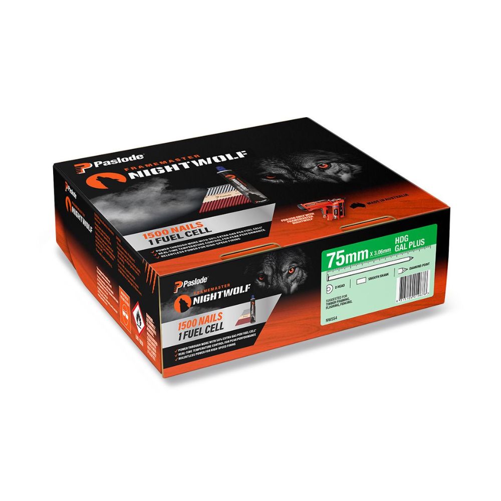 Paslode FrameMaster NightWolf HDG Gal Plus D-Head Smooth Framing Nails, Professional