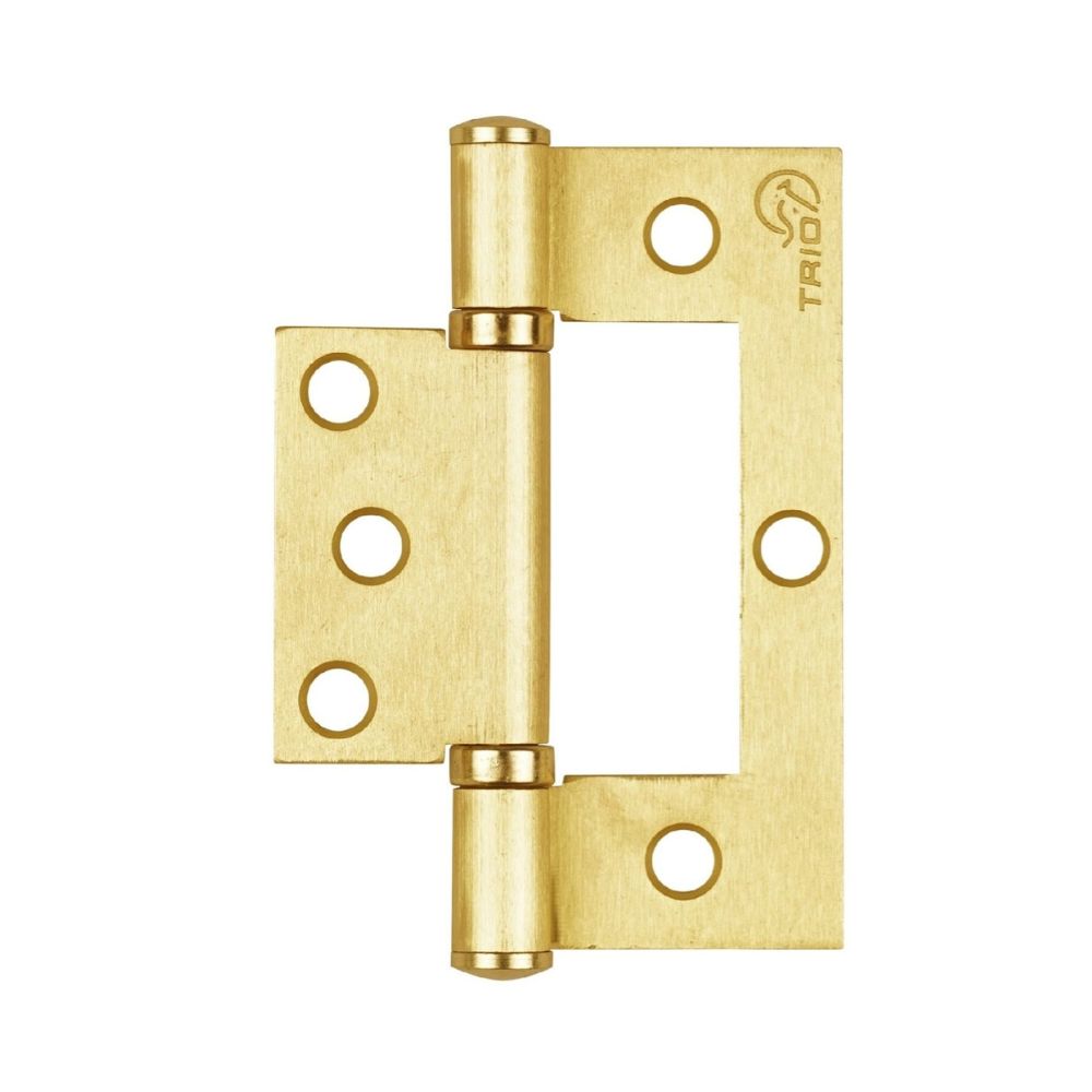 Trio Hirline Hinge 100x70x2.5mm Timber Fix Matte Gold With Screws
