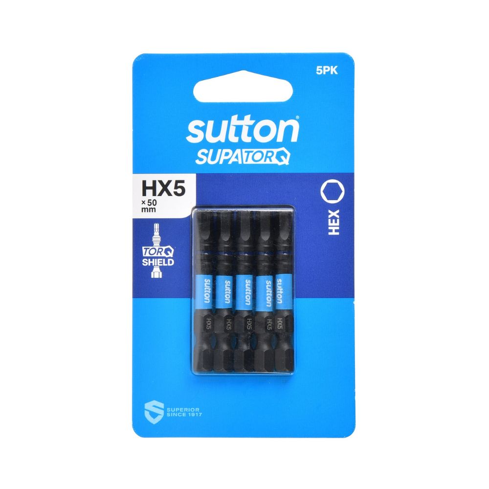 Sutton Screwdriver Bit S206 Supatorq Hex 50mm Multi-Pack Options