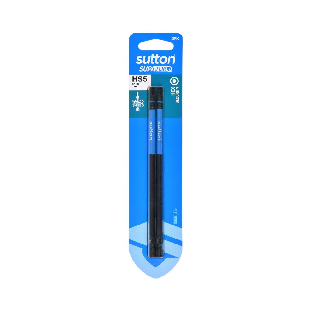 Suttons SupaTorq Hex Security Impact Screwdriver Bits with Various Sizes and Lengths