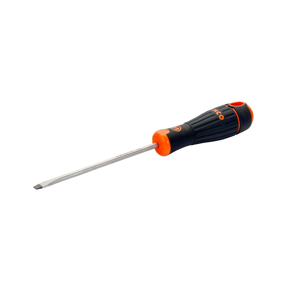 BAHCO Slotted Screwdriver with Rubber Grip – Various Tip Sizes & Blade Lengths