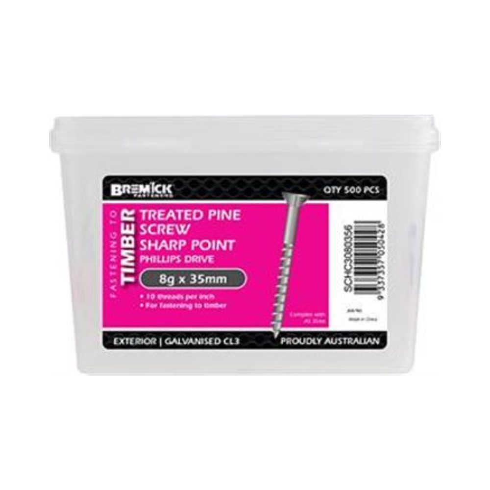 Bremick Screws for Treated Pine Galvanised - (Various Sizes)