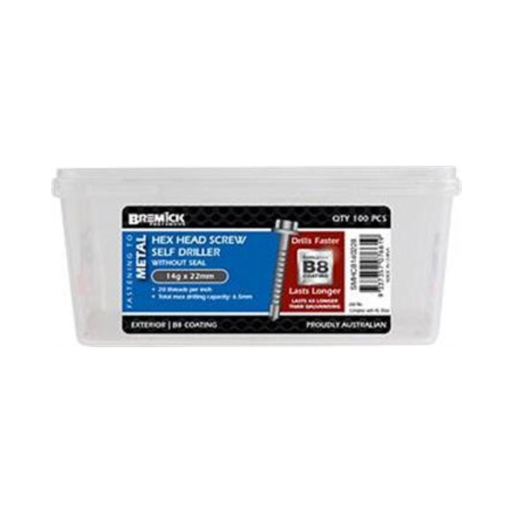 Bremick Screw Hex Metal B8 (Various Sizes)