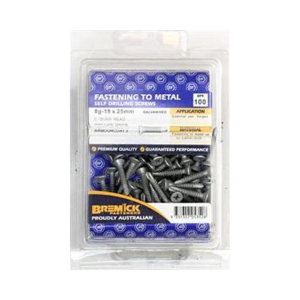 Bremick Screw Countersunk Metal C3 8g and 10g (Various Sizes)