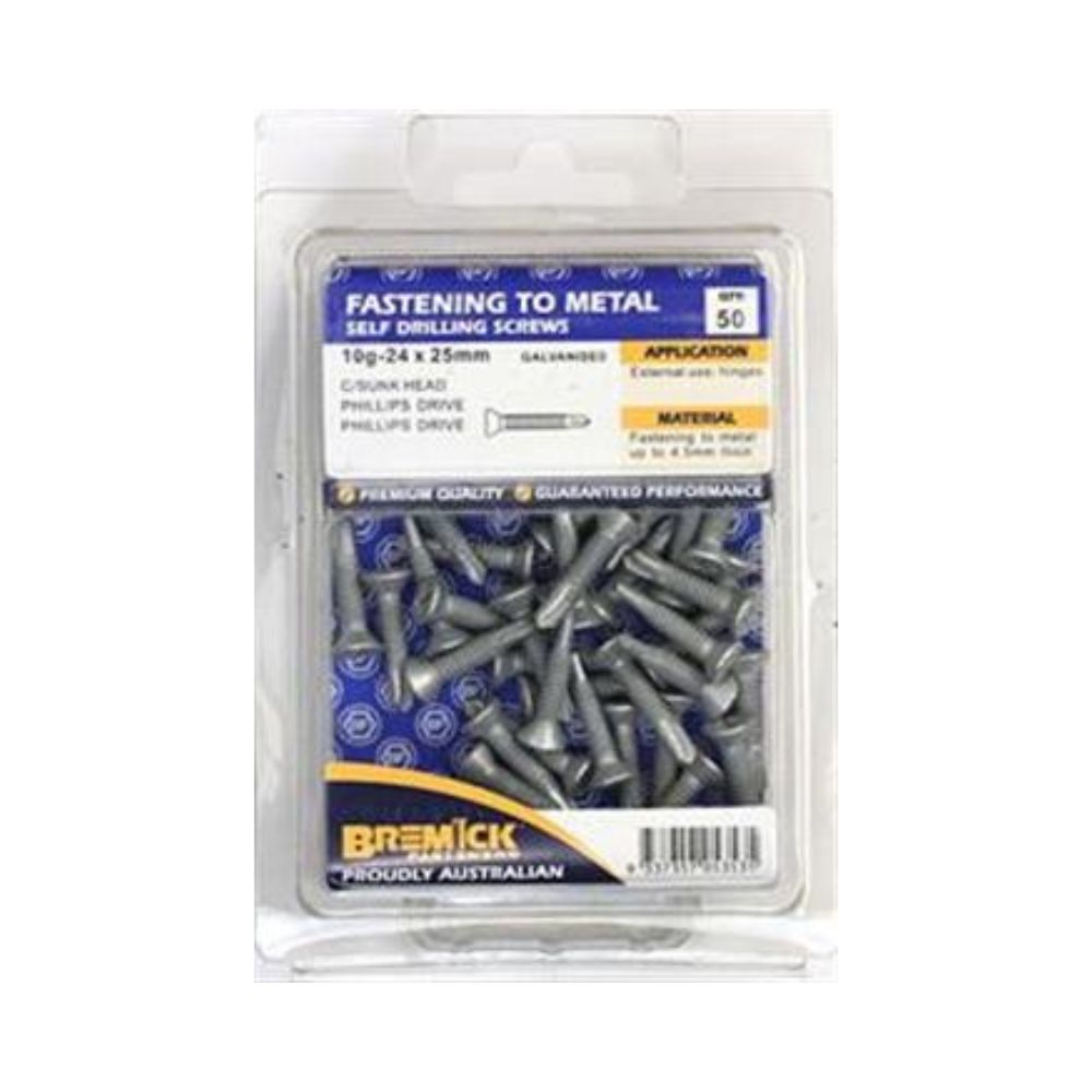 Bremick Screw Countersunk Metal C3 8g and 10g (Various Sizes)