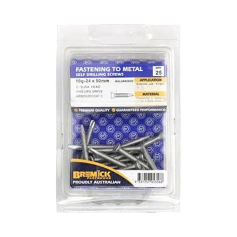 Bremick Screw Countersunk Metal C3 8g and 10g (Various Sizes)