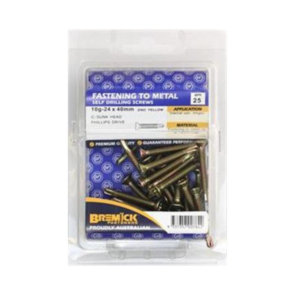 Bremick Screw Countersunk Metal C3 8g and 10g (Various Sizes)