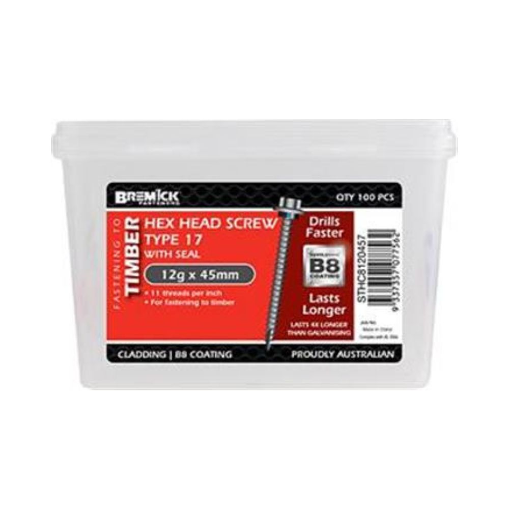 Bremick Screw Hex T17 B8 SL - (Various Sizes)