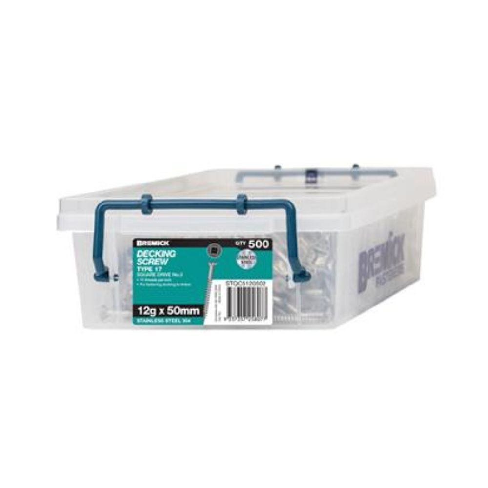 Bremick Type 17 Fixing Decking to Timber: C/sunk Ribbed Head Stainless 304 - 500 Pack