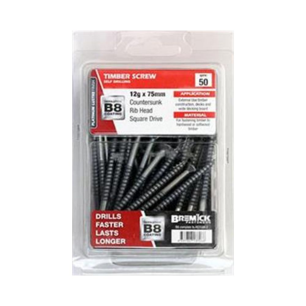 Bremick Screw Timber T17 B8 - 10g & 12g - 40, 50, 65, 75 & 100mm