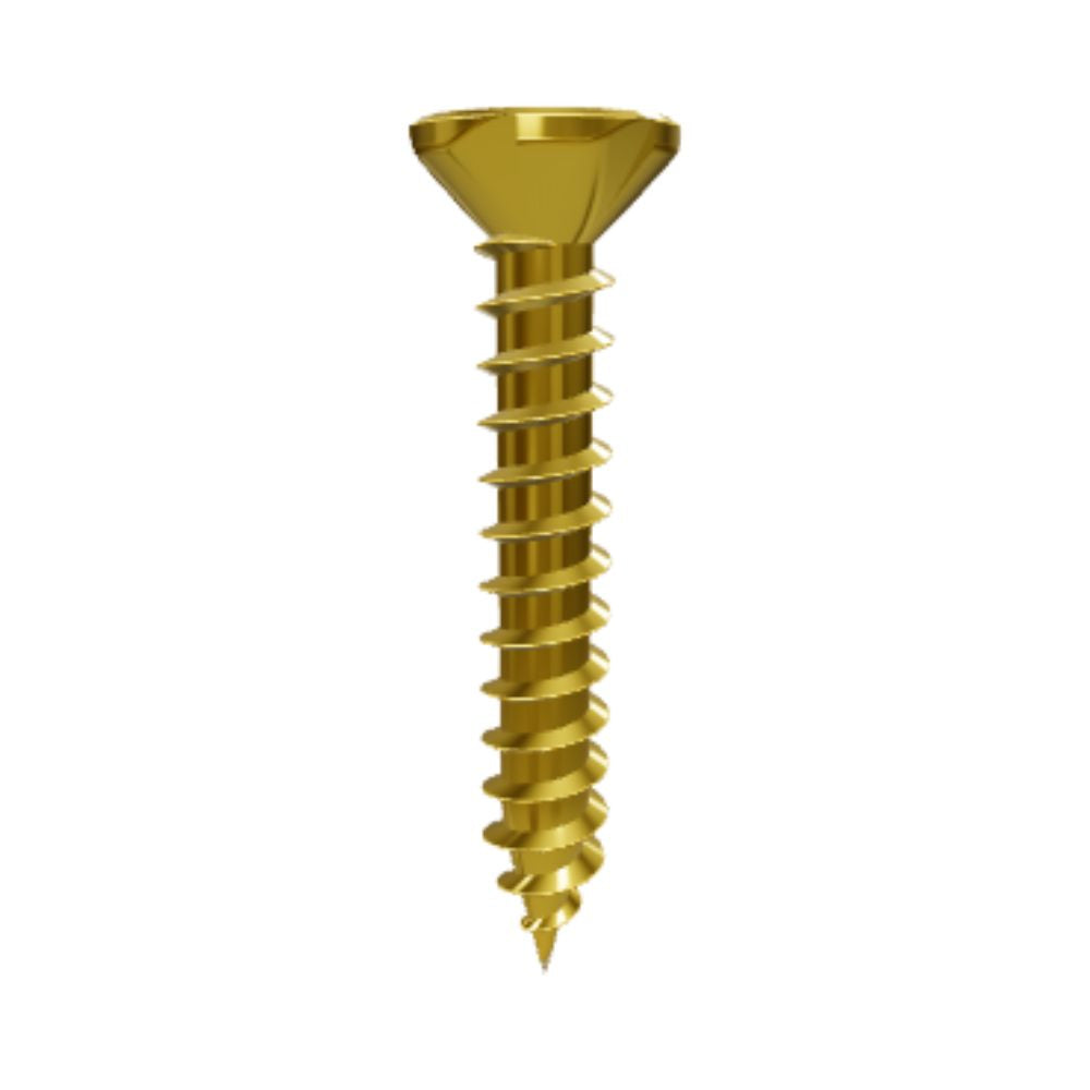 Bremick Villaboard Screws, Countersunk Ribbed Head Zinc Yellow - Box of 1000