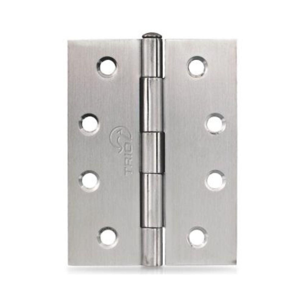Trio Hinges Butt 100x75x1.6mm Loose and Fixed Pin Satin Chrome Stainless Steel Zinc Plated