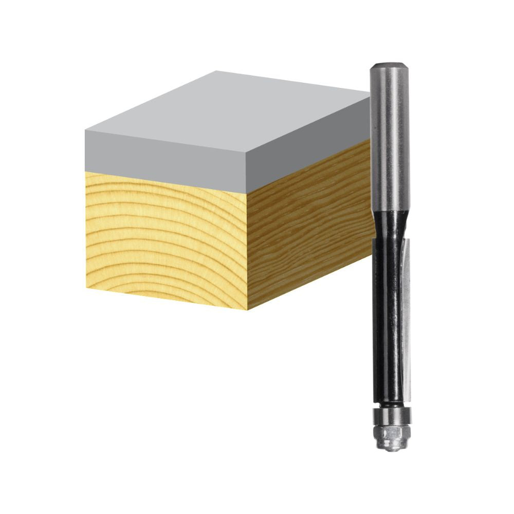 Carbitool 2 Flute Carbide Tipped Flush Trim Bit with Bearing for Precision Trimming