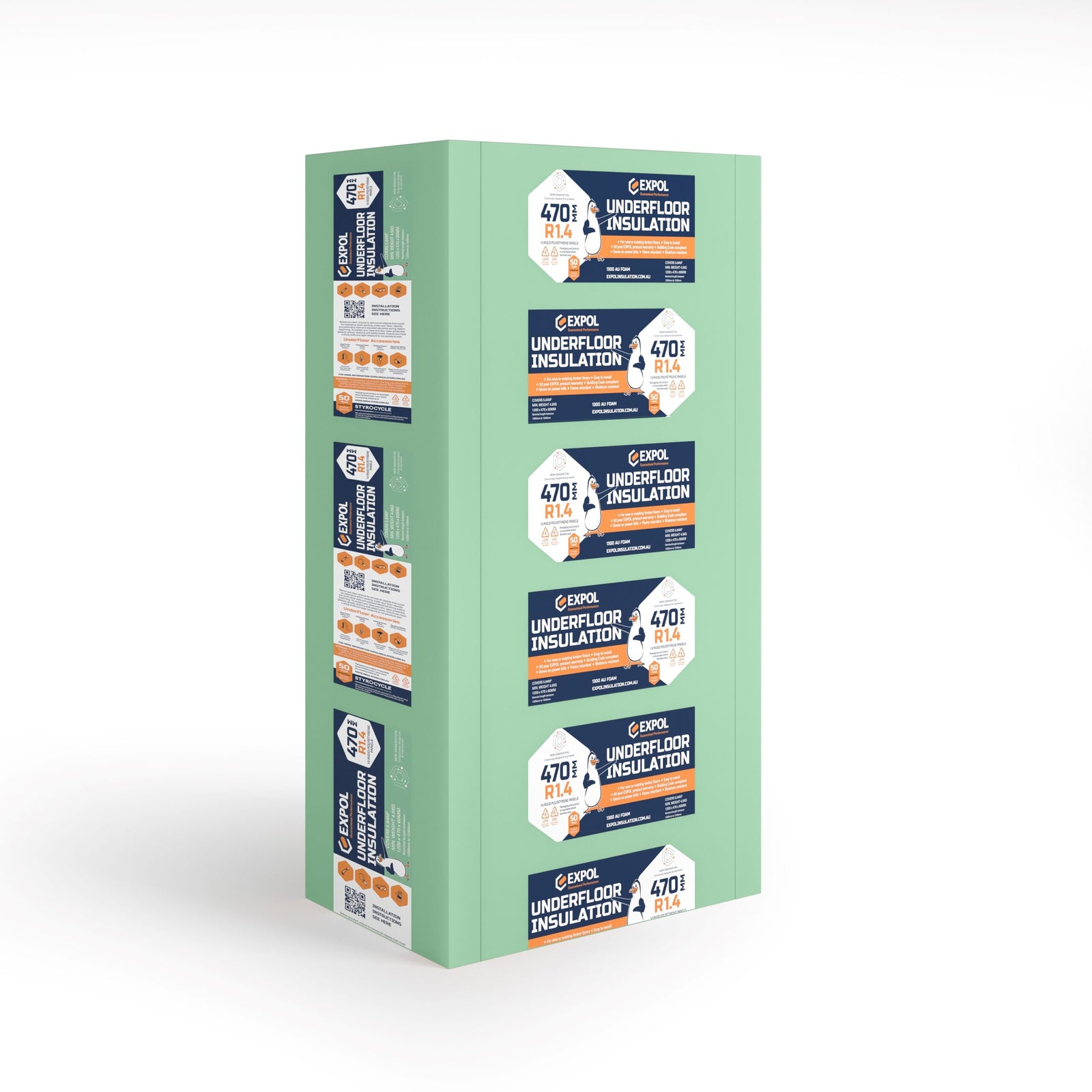 Expol Underfloor Insulation 1200 x 470 x 60mm 5.6m²