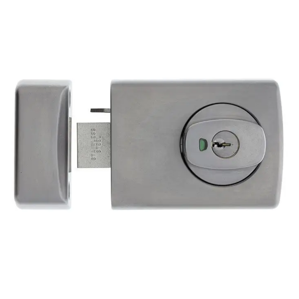 Lockwood Double Cylinder and Knob Deadlatch - Satin Chrome Pearl