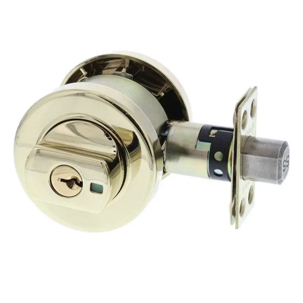 Lockwood 005 Double Cylinder with Knob Deadbolt - Everbrass - Display Pack